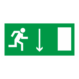 Знак E-09 «Указатель двери эвакуационного выхода (правосторонний)»_07611