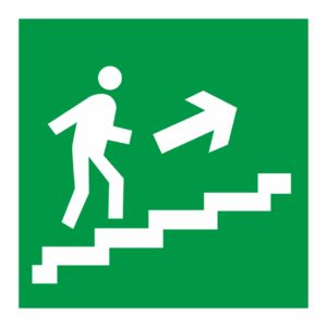 Знак E-15 «Направление к эвакуационному выходу (по лестнице вверх)»_07617
