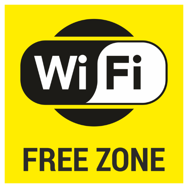Знак «Wi-Fi free», жёлтый фон_07731