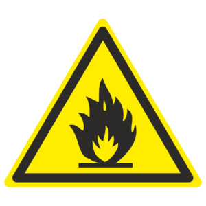Знак W-01 «Пожароопасно. Легковоспламеняющиеся вещества»_07001