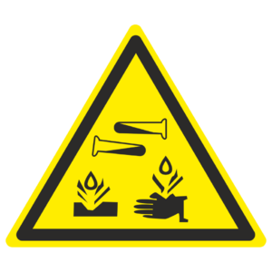 Знак W-04 «Опасно. Едкие и коррозионные вещества»_07004