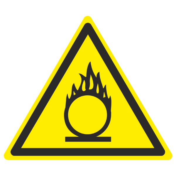 Знак W-11 «Пожароопасно. Окислитель»_07011