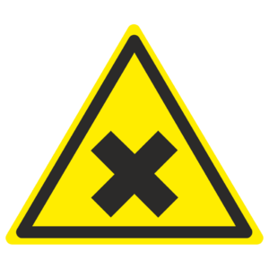 Знак  W-18 «Осторожно. Вредные для здоровья аллергические (раздражающие вещества)»_ 07018