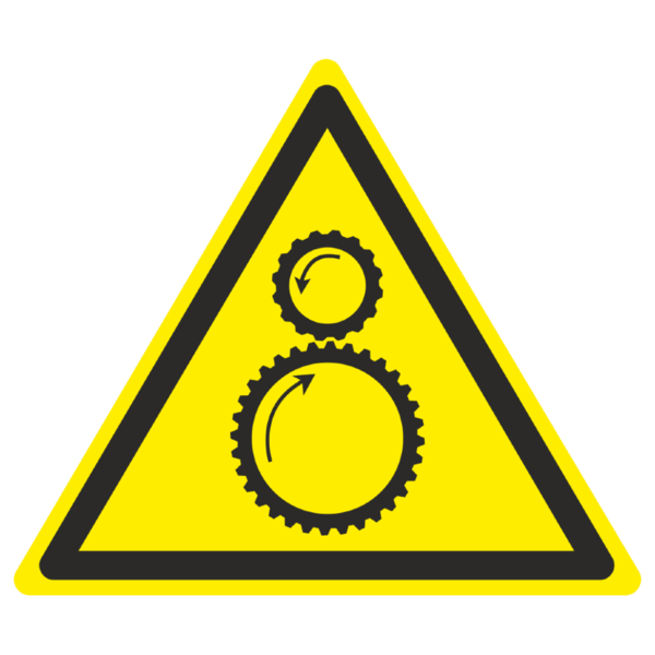 Знак W-29 «Осторожно. Возможно затягивание между вращающимися элементами»_07028